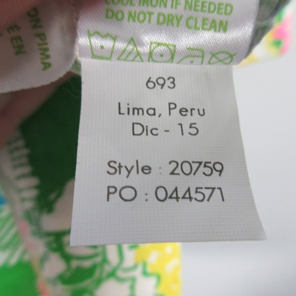 Lilly Pulitzer Floral V-Neck Shift Dress XXS Green 100% Pima Cotton Resort 192 - Picture 5 of 10